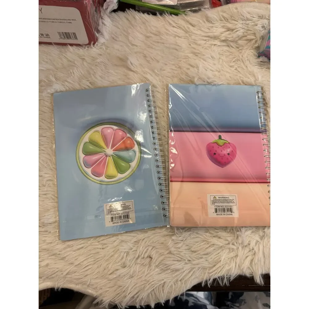 Summer themed spiral notebooks set with 'I ❤️ SUMMER' and a colorful lime
